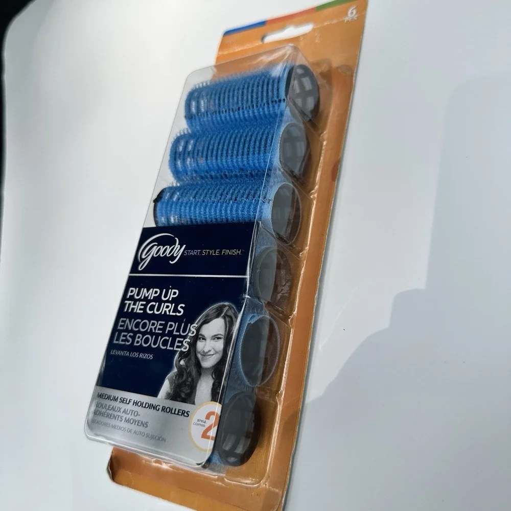 Goody Pump Up the Curls Medium Self Holding Rollers Style 2 - Blue